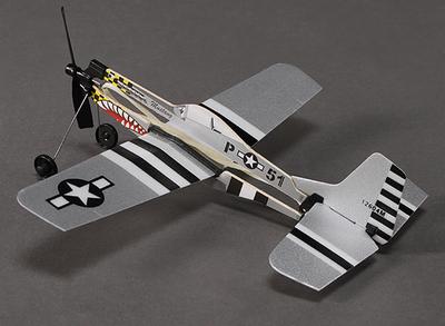 Rubber Band Powered Freeflight P-51 Mustang 291mm Span