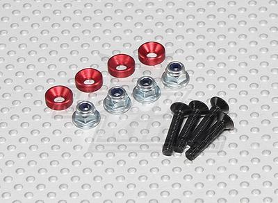 Color Servo Mounting Screw Set (red)