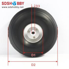 RC Airplane RC Airplane PU wheel with CNC Aluminum Hub 4.0'' (D101.6 x H35 x Φ5mm)