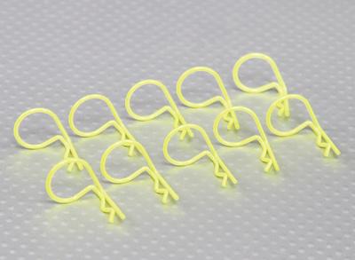 Large-ring 90 Deg Body Clips (Yellow) (10Pcs)