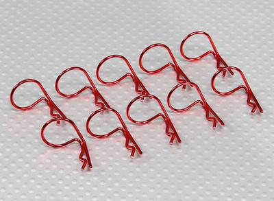 Large-ring 90 Deg Body Clips (Red) (10Pcs)