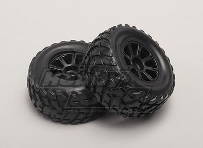 Wheels/Tires (2pcs/bag) - 1/18 4WD RTR Short Course Truck