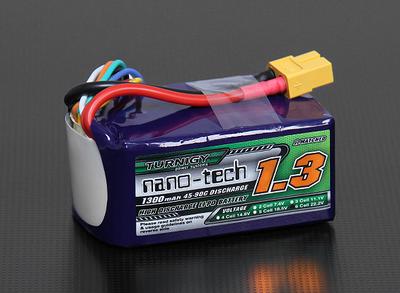 Turnigy nano-tech 1300mah 6S 45~90C Lipo Pack (450 helicopter HK/Trex/Rave/E4 etc)