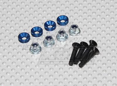 Color Servo Mounting Screw Set (blue)