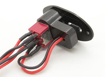 Medium Duty Oval Futaba/JR Switch Harness with Built in Charging Socket