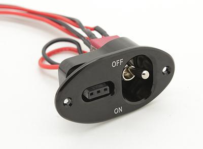 Medium Duty Oval Futaba/JR Switch Harness with Built in Charging Socket