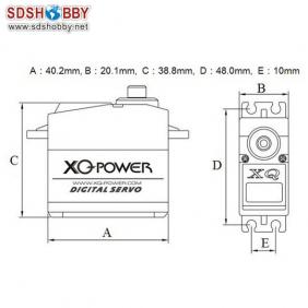 XQ Power 20.6KG/56g Digital Servo XQ-S4220D High Voltage 9.6V-12V with Titanium Alloy Gear and Aluminum Case