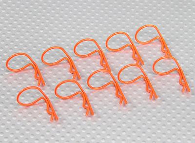 Large-ring 90 Deg Body Clips (Orange) (10Pcs)