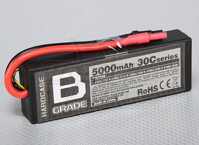 B-Grade 5000mAh 2S 30C Hard-Case Lipoly Battery