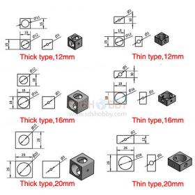 DIY 16mm Thick Type Ultra-lightweight Pipe Base/ Carbon Pipe Clip for Quadcopter/ Hexrcopter/ Octocopter