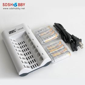 Best Seller MP808 8-Slot Charger with 8pcs*3000mAh AA Battery