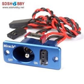 Square Aluminium Alloy Single Switch Blue