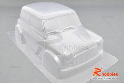 1/10 Mini Cooper PC Transparent RC Car Body with Decals, Light Box &amp; Spoilers