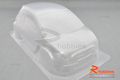 1/10 Fiat 500 PC Transparent RC Car Body with Decals, Light Box &amp; Spoilers