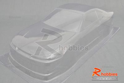 1/10 RC On-Road Car Nissan Silvia S15 PVC Transparent 180mm Body with Light Box, Rear Spoiler &amp; Masking Tape