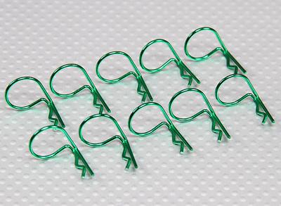 Large-ring 90 Deg Body Clips (Green) (10Pcs)