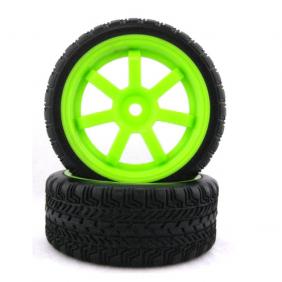 Wheels Set for HSP 1/10 Racing Car with green Hub Rim 20158 (2pcs)