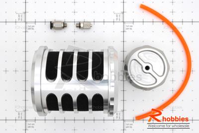 KM HPI Baja 5B 5T SS-Alloy Air Filter/Vented Fuel Cap Combo