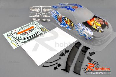 1/10 RC On-Road Car NISSAN S15 PC  Transparent 190mm Body with Light Box, Rear Spoiler, Decal &amp; Masking Tape