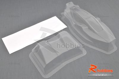 1/10 Buggy PC Transparent RC Car Body with Decals &amp; Spoilers