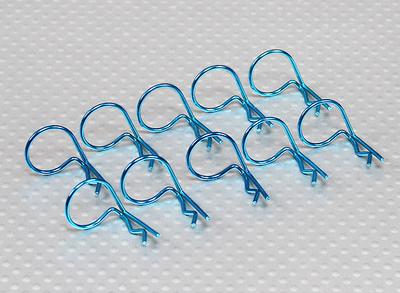 Large-ring 90 Deg Body Clips (Blue) (10Pcs)