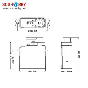 Power HD 0.8kg/4.3gAnalog Servo HD-1440A with Plastic Gear 20T