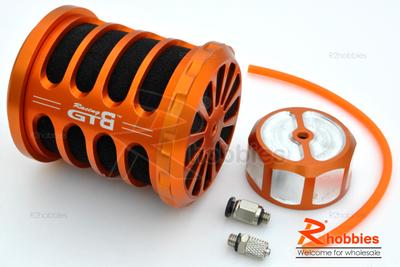 KM HPI Baja 5B 5T SS-Alloy Air Filter/Vented Fuel Cap Combo