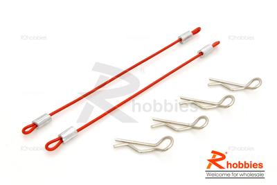 RC Car 80mm Steel Wire (2pcs) + Body Clips (4pcs)