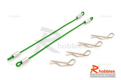 RC Car 80mm Steel Wire (2pcs) + Body Clips (4pcs)