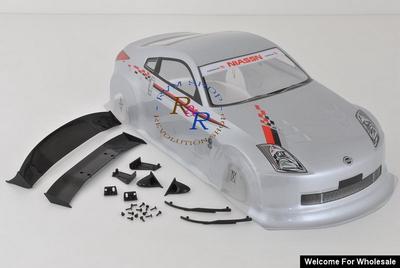 1/10 Nissan Fairlady Analog Painted RC Car Body With Rear Spoiler (Silver)