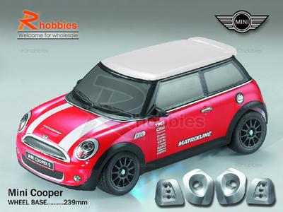 1/10 M03 Mini PC Transparent RC Car Body with Decals, Light Box &amp; Spoilers