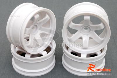 1/10 RC Car 6 Spoke 6mm Offset Drift 26mm Wheel Rim Set