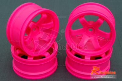 1/10 RC Car 6 Spoke 6mm Offset Drift 26mm Wheel Rim Set