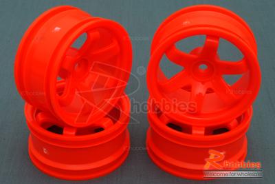 1/10 RC Car 6 Spoke 6mm Offset Drift 26mm Wheel Rim Set