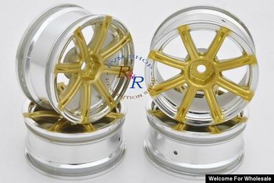 1/10 RC Car 8 Spoke 26mm Chrome Wheel (4pcs)