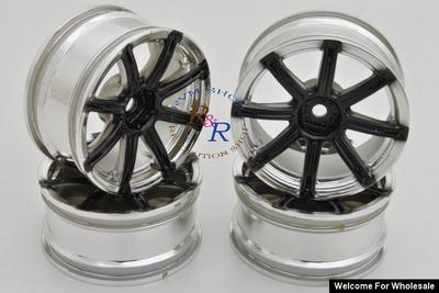 1/10 RC Car 8 Spoke 26mm Chrome Wheel (4pcs)