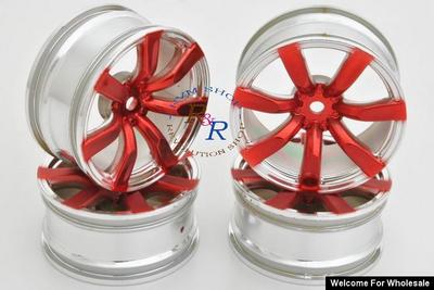 1/10 RC Car 7 Spoke 26mm Chrome Wheel (4pcs)