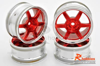 1/10 RC Car Metallic Plate 6 Spoke Wheel Set 4pcs