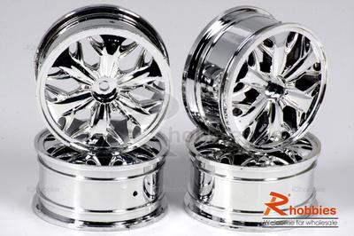 1/10 RC Car Hiphop Style Metallic Plate Silver Wheel Set D