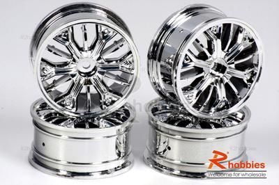 1/10 RC Car Hiphop Style Metallic Plate Silver Wheel Set C