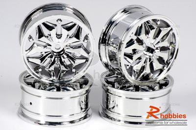 1/10 RC Car Hiphop Style Metallic Plate Silver Wheel Set A