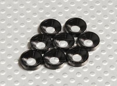 Black Anodised Aluminum M4 Countersunk Washer (8pcs)