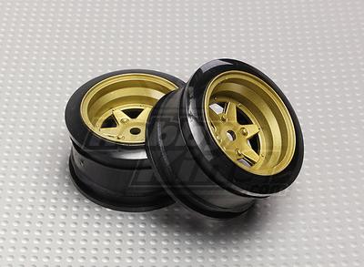 1:10 Scale Wheel Set (2pcs) Bronze 6-Spoke RC Car 26mm