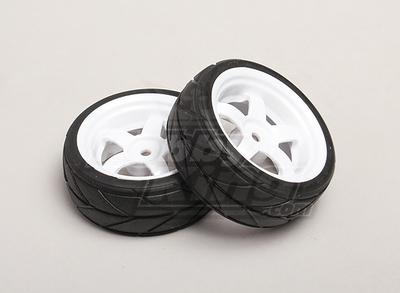 1:10 Scale Wheel/Tire Set (2pcs) 5-Spoke RC Car 26mm