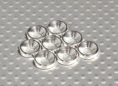 Sliver Anodised Aluminum M4 Countersunk Washer (8pcs)