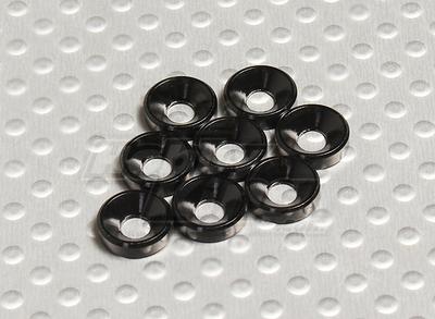 Black Anodised Aluminum M3 Countersunk Washer (8pcs)