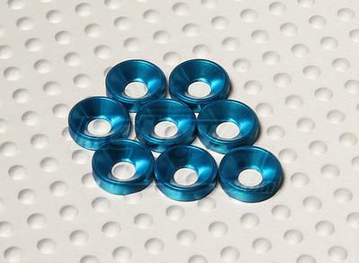 Blue Anodised Aluminum M3 Countersunk Washer (8pcs)