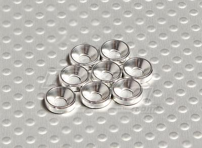 Sliver Anodised Aluminum M3 Countersunk Washer (8pcs)