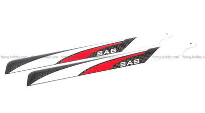 SAB Red/ White/ Black 350mm Main Blade - 3D flight - New Design