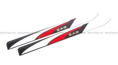 SAB Red/White/Black 255mm Main Blade - 3D Flight-New Design